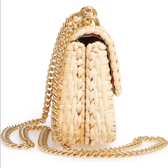 linea cestino glazed wicker mini shoulder bag